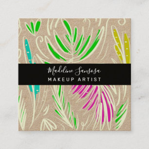 Carte De Visite Carré Maquilleuse Bright Jungle Doodles