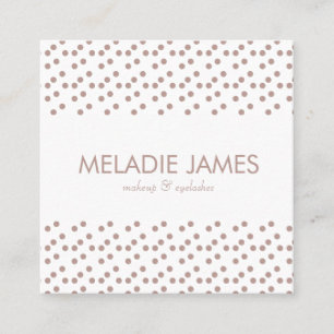 Carte De Visite Carré Maquilleuse Points Beige Salon