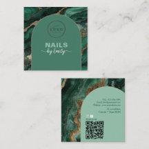 Marbre de code Qr émeraude vert et or Moderne Arch