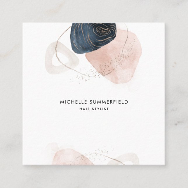 Carte De Visite Carré Marbre de terre moderne personnalisé (Devant)