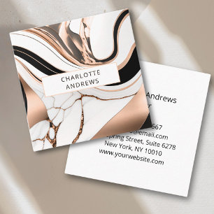 Carte De Visite Carré Marbre moderne Rosegold