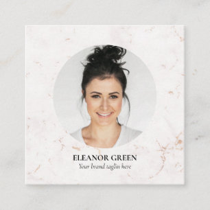 Carte De Visite Carré Marbre Simple Moderne Photo Réseaux Sociaux