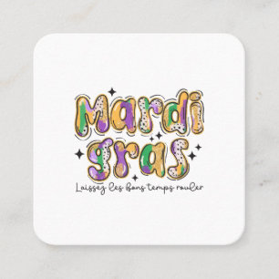 Carte De Visite Carré Mardi Gras Laissez Les Bons Temps Rouler
