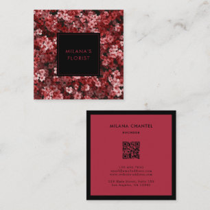 Carte De Visite Carré Marguerite Rouge Fleuriste Moderne Tendance