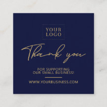 Marine Blue & Gold Business Logo Packaging Merci