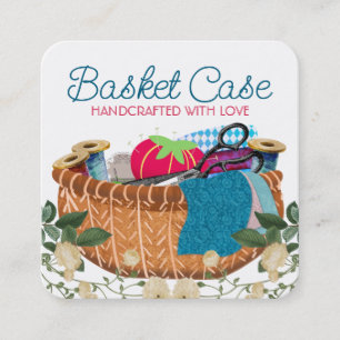 Carte De Visite Carré Maroquinerie notions panier couturier tissu artisa