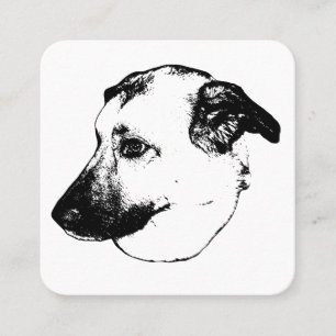 Carte De Visite Carré Marque Distincte, Chien Artistique
