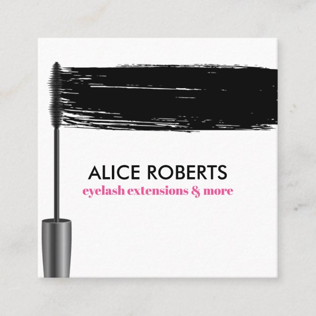 Carte De Visite Carré Mascara Strokes Eyelashes extension Barre de renfo (Devant)