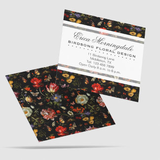 Carte De Visite Carré Maximaliste Baroque Floral