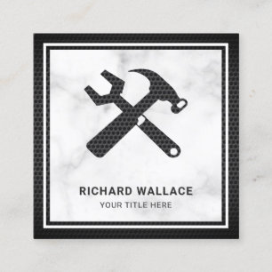 Carte De Visite Carré Mécanique de réparation automatique des Marbres bl