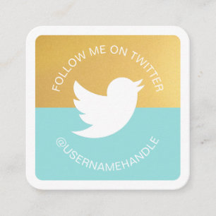 Carte De Visite Carré Médias sociaux modernes Twitter Suivez-moi photo