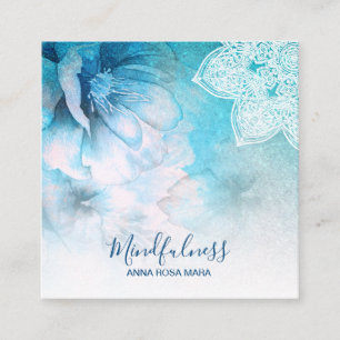 Carte De Visite Carré *~* Méditation au yoga Parties scintillant florale