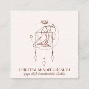 Carte De Visite Carré Méditation Beauté Rose Blush Chakra Yoga Coach
