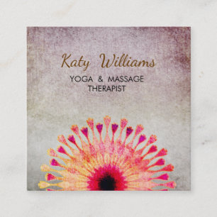 Carte De Visite Carré Méditation de l'instructeur de Yoga de Lotus Fleur