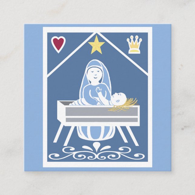 Carte De Visite Carré Méditation de Noël du roi des rois (Devant)