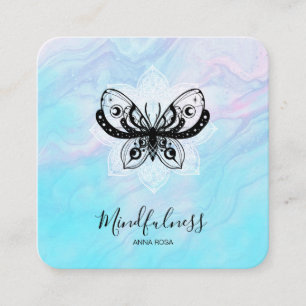 Carte De Visite Carré *~* Méditation Pleine Conscience Papillon Yoga