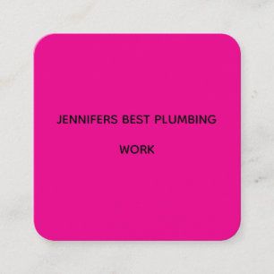 CARTE DE VISITE CARRÉ MEILLEUR TRAVAIL DE PLOMBERIE DE JENNIFER