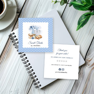 Carte De Visite Carré Melangeur bleu Artisan Boulangerie Maison Merci