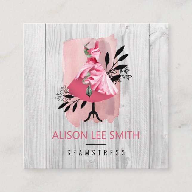 Carte De Visite Carré Mer Mains cousu Carré Machine à café Ca (Devant)