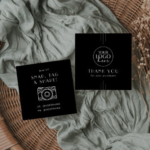 Carte De Visite Carré Merci de partager sur les réseaux sociaux - Logo n