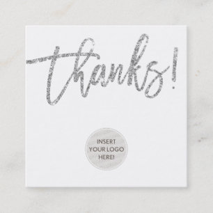 Carte De Visite Carré MERCI logo mignon entreprise merci parties scintil