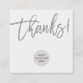 Carte De Visite Carré MERCI logo mignon entreprise merci parties scintil