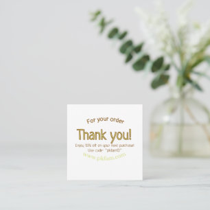 Carte De Visite Carré Merci pour l'achat détail de l'entreprise familial