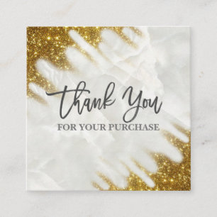 Carte De Visite Carré Merci Pour Votre Achat Or Et Marbre