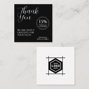 Carte De Visite Carré Merci pour votre soutien Bon de réduction