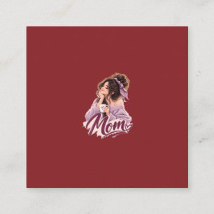 Carte De Visite Carré Messy Bun Coffee Maman — Vie de Maman Cosy et Esth