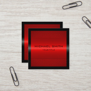 Carte De Visite Carré Métal inoxydable rouge élégant fait sur command