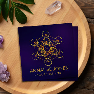 Carte De Visite Carré Métatron's Cube Sacred Geometry Ornament Carré Bu