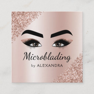 Carte De Visite Carré Microblading Eyebrows Brows Parties scintillant Ro