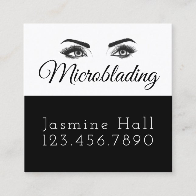 Carte De Visite Carré Microblading, sourcils, tatouage, Maquillage perma (Devant)