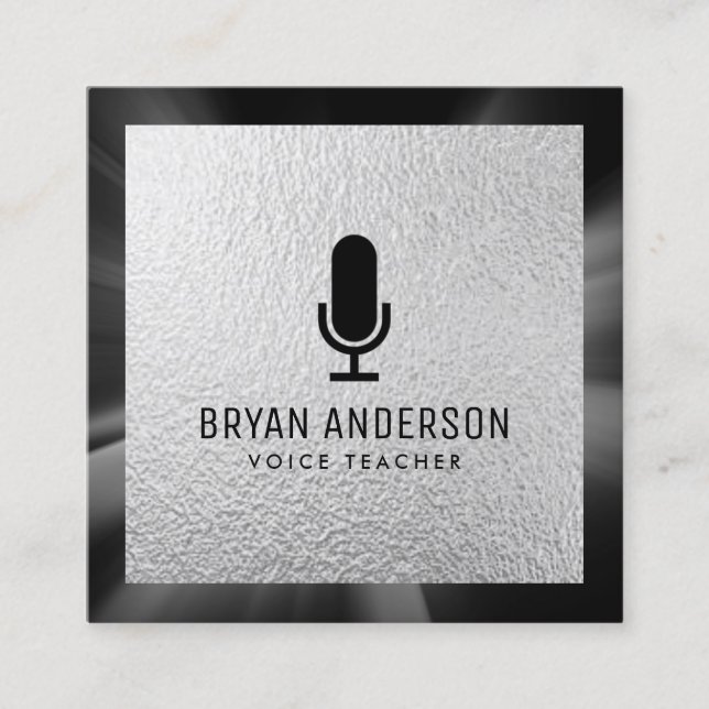 Carte De Visite Carré Microphone (Devant)