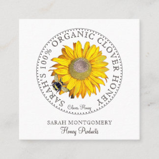 Carte De Visite Carré Miel Bee Flower Miel Produits Carré Business C