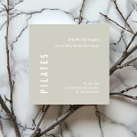 Carte De Visite Carré Minimal simple Pastel Grey Pilates Vert Fitness<br><div class="desc">Pilates carte de visite minimal et simple entièrement personnalisable avec une typographie minimale,  un modèle texte entièrement personnalisable. Le choix idéal pour n'importe quel studio de Pilates professionnel,  instructeur de Pilates,  professeur de Pilates ou toute autre entreprise.</div>