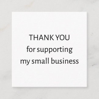 Carte De Visite Carré Minimal Small Business Thank You Business Card