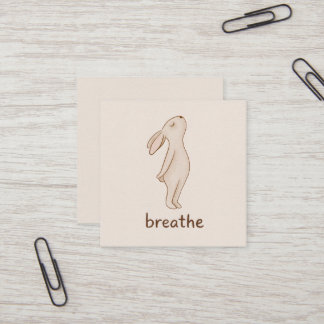 Carte De Visite Carré Minimalist “Breathe” Bunny Business Card