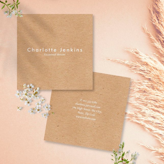 Carte De Visite Carré Minimalist Kraft Modern Professional (Créateur téléchargé)