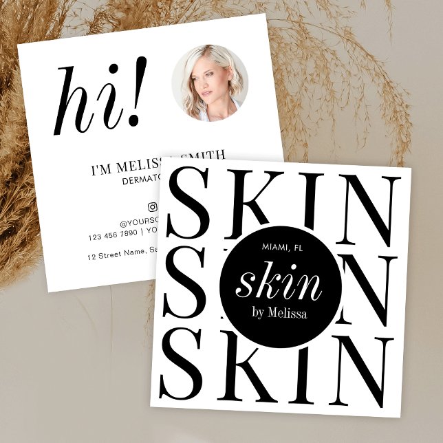 Carte De Visite Carré Minimalist Modern Dermatologist Aesthetician Photo (Créateur téléchargé)