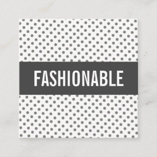 Carte De Visite Carré Minimaliste / Barre Grise / Motif de points
