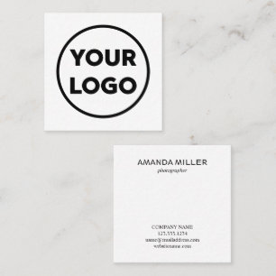 Carte De Visite Carré Minimaliste du logo de l'entreprise personnalisée