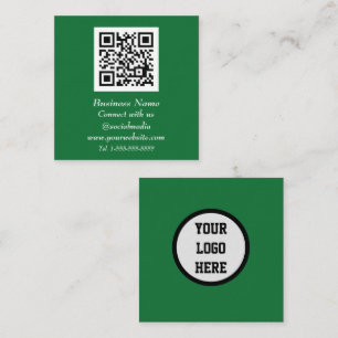 Carte De Visite Carré Minimaliste écologique à balayage de code QR profe