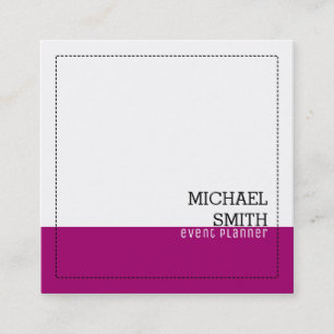 Carte De Visite Carré Minimaliste Professionnel Moderne Blanc & Flirt