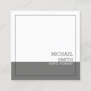 Carte De Visite Carré Minimaliste professionnel moderne nickel blanc