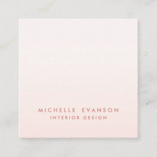 Carte De Visite Carré Minimaliste Rose Pâle Simple Professionnel