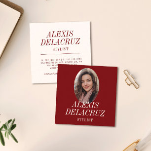 Carte De Visite Carré Minimaliste simple photo professionnelle moderne