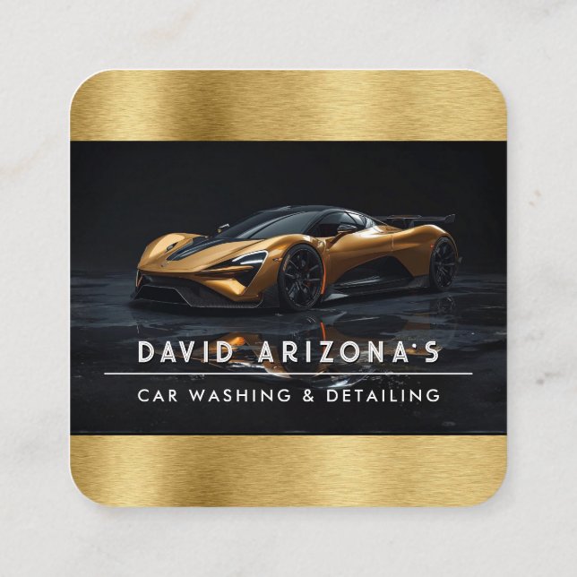 Carte De Visite Carré Mobile Car Washing and auto detailing  (Dos)