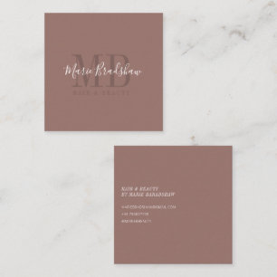 Carte De Visite Carré Mocha et crème modernes et minimes